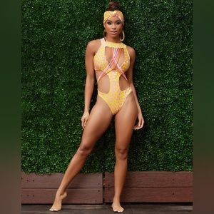 KEVA J Akila Ombre Leopard Print Monokini. large. NWT.